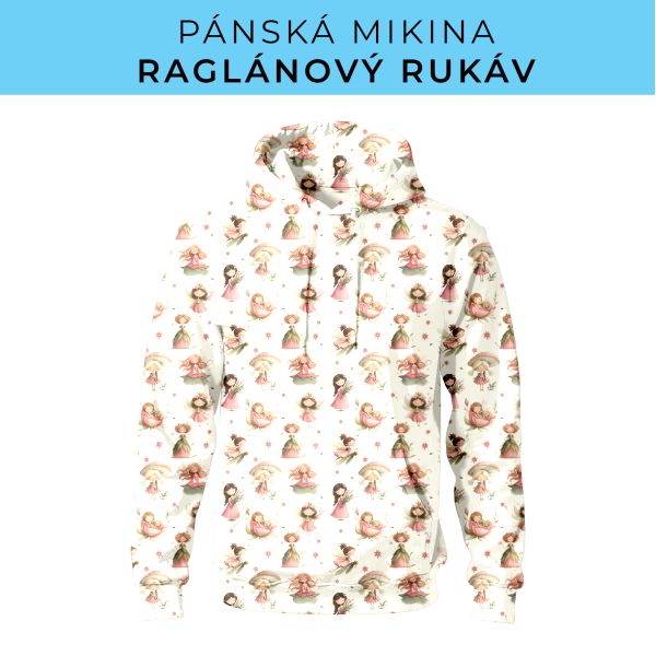 PÁNSKÝ střih - mikina raglan ZÁKLADNÍ s kapucí