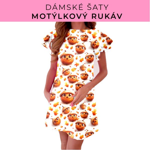 DÁMSKÝ střih - šaty s motýlkovým rukávem