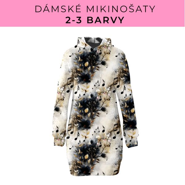 DÁMSKÝ střih - Mikinošaty 2-3 barvy