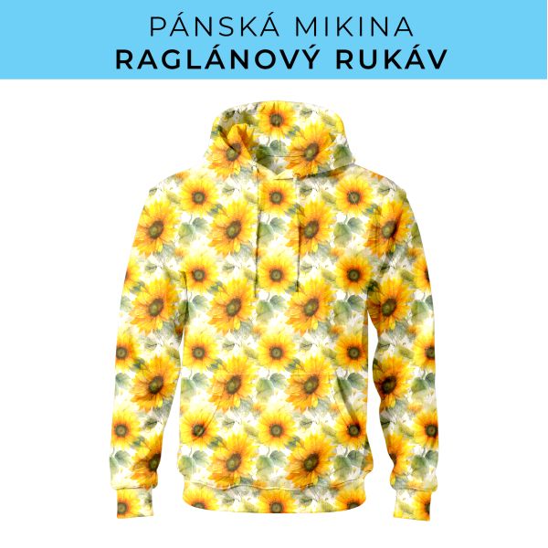 PÁNSKÝ střih - mikina raglan ZÁKLADNÍ s kapucí