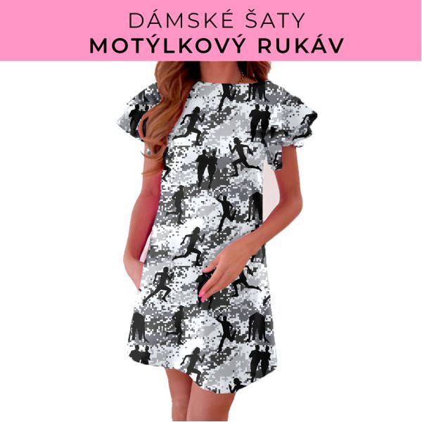 DÁMSKÝ střih - šaty s motýlkovým rukávem