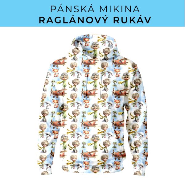 PÁNSKÝ střih - mikina raglan ZÁKLADNÍ s kapucí