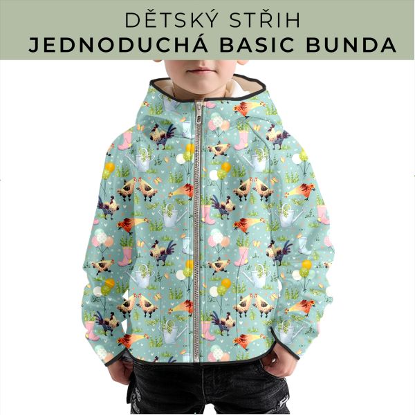 Dětský střih - jednoduchá dětská BASIC  bunda