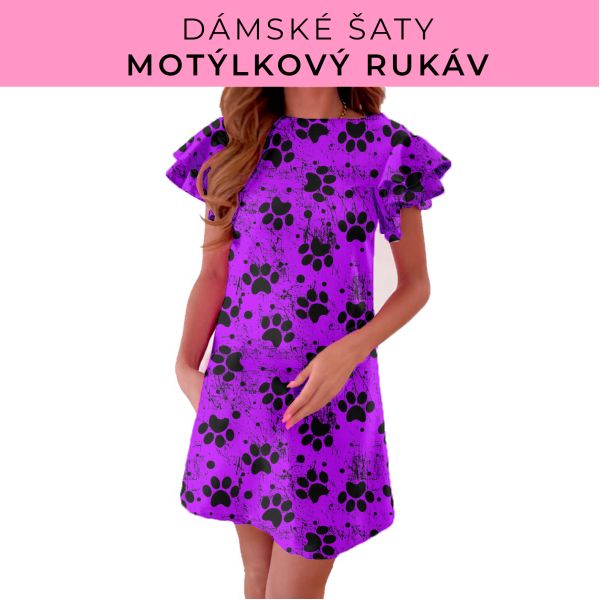 DÁMSKÝ střih - šaty s motýlkovým rukávem