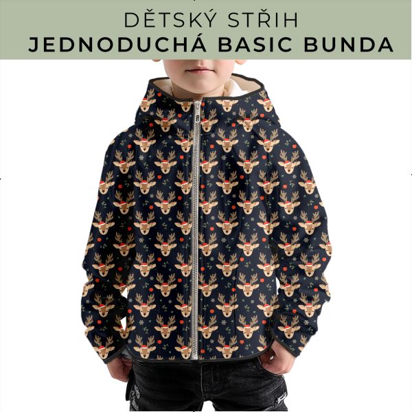 Dětský střih - jednoduchá dětská BASIC  bunda