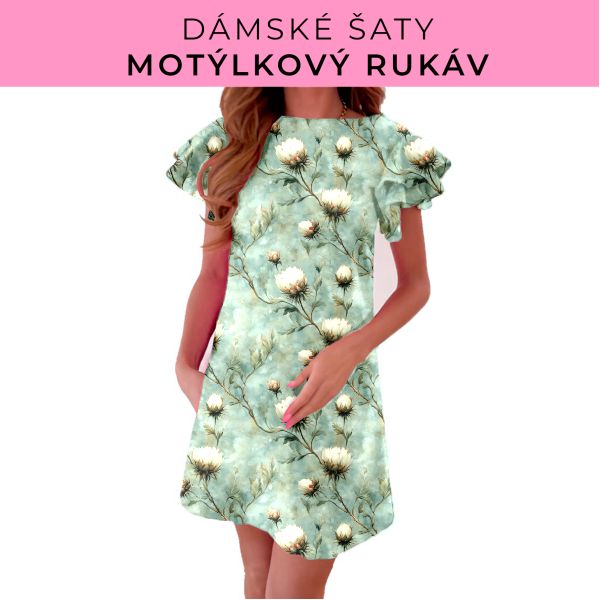 DÁMSKÝ střih - šaty s motýlkovým rukávem