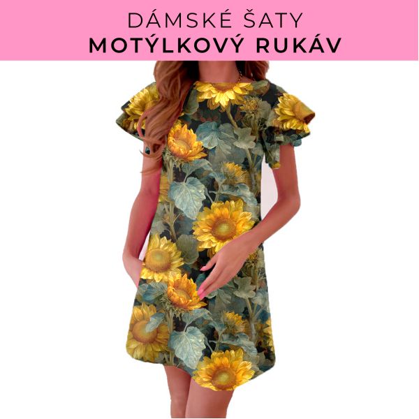 DÁMSKÝ střih - šaty s motýlkovým rukávem