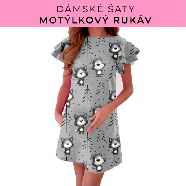 DÁMSKÝ střih - šaty s motýlkovým rukávem
