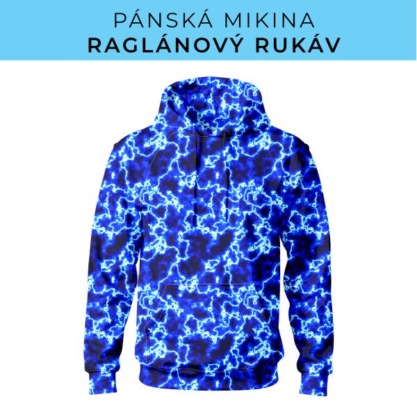 PÁNSKÝ střih - mikina raglan ZÁKLADNÍ s kapucí