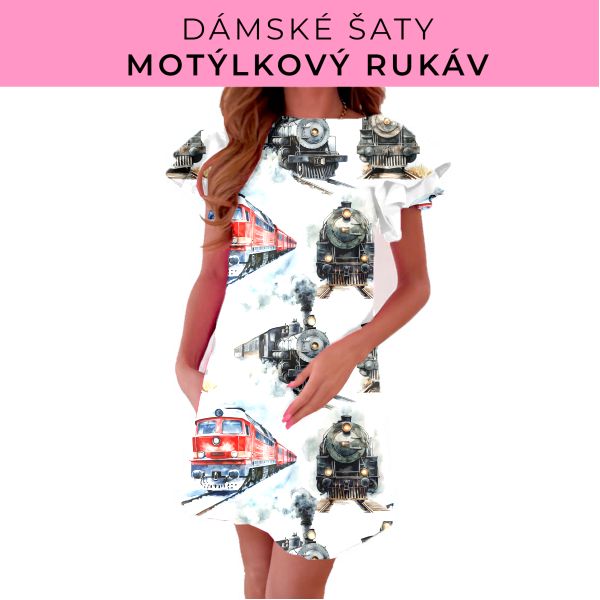 DÁMSKÝ střih - šaty s motýlkovým rukávem