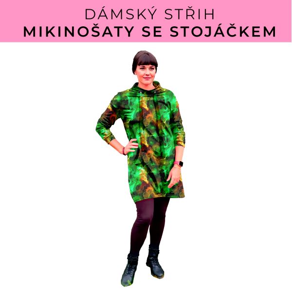 Dámský střih - mikinové šaty se stojáčkem
