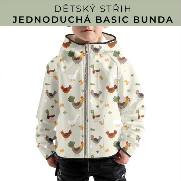 Dětský střih - jednoduchá dětská BASIC  bunda
