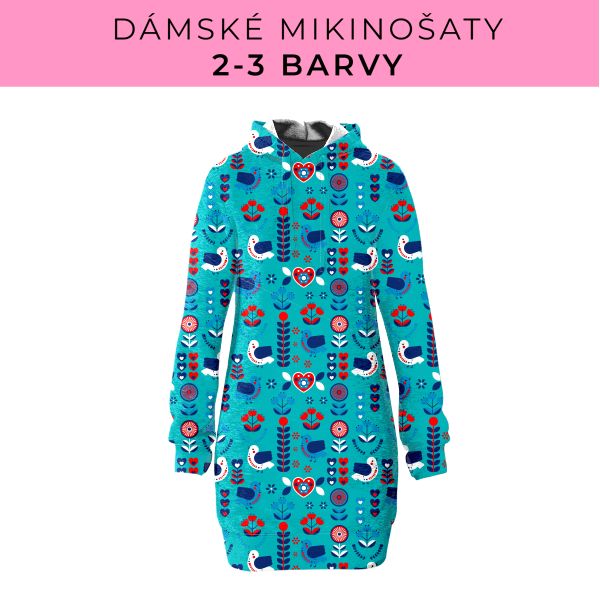DÁMSKÝ střih - Mikinošaty 2-3 barvy