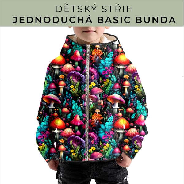 Dětský střih - jednoduchá dětská BASIC  bunda