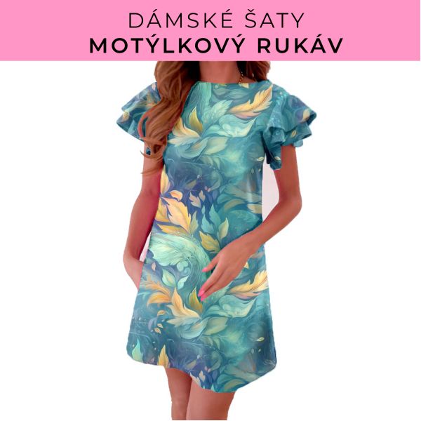DÁMSKÝ střih - šaty s motýlkovým rukávem