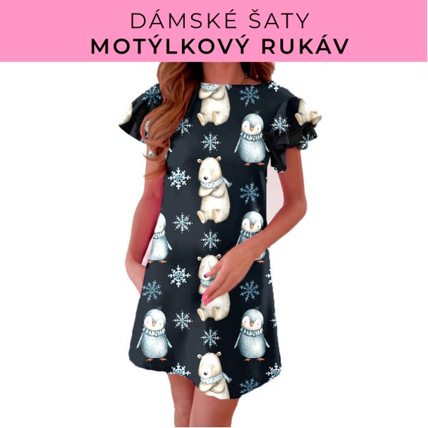 DÁMSKÝ střih - šaty s motýlkovým rukávem