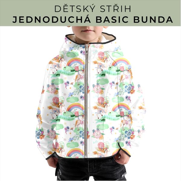 Dětský střih - jednoduchá dětská BASIC  bunda