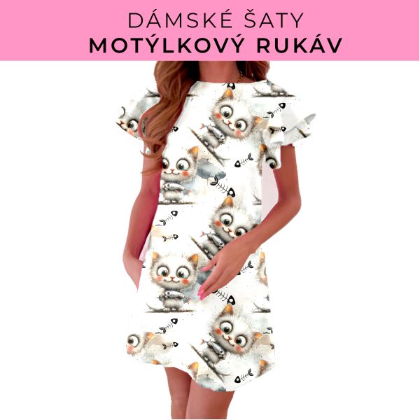 DÁMSKÝ střih - šaty s motýlkovým rukávem