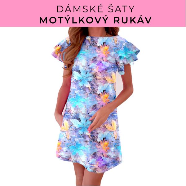 DÁMSKÝ střih - šaty s motýlkovým rukávem