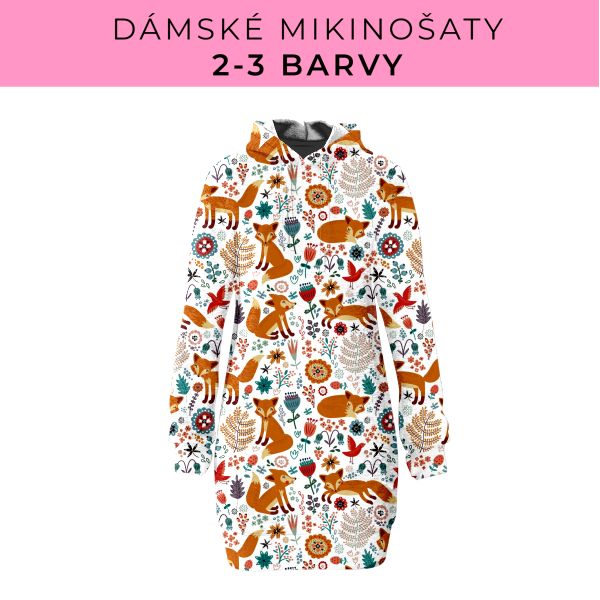 DÁMSKÝ střih - Mikinošaty 2-3 barvy