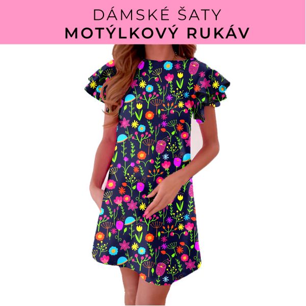 DÁMSKÝ střih - šaty s motýlkovým rukávem