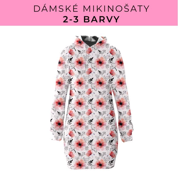 DÁMSKÝ střih - Mikinošaty 2-3 barvy