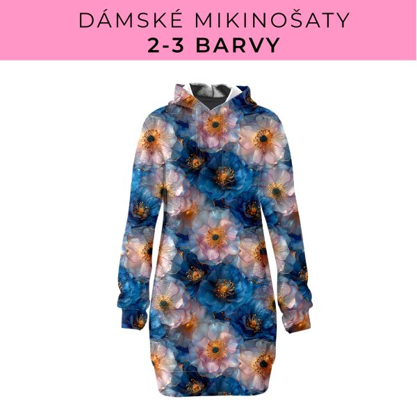 DÁMSKÝ střih - Mikinošaty 2-3 barvy