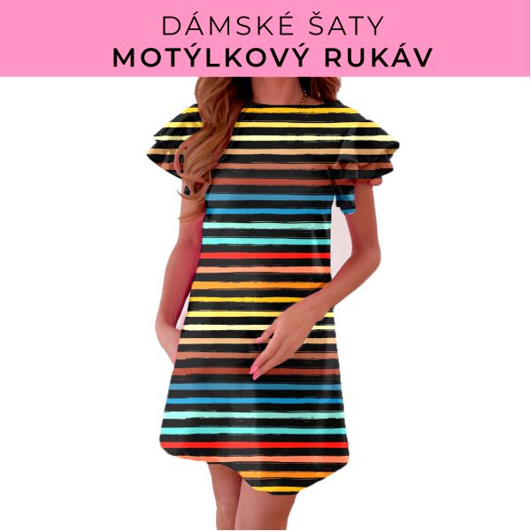 DÁMSKÝ střih - šaty s motýlkovým rukávem