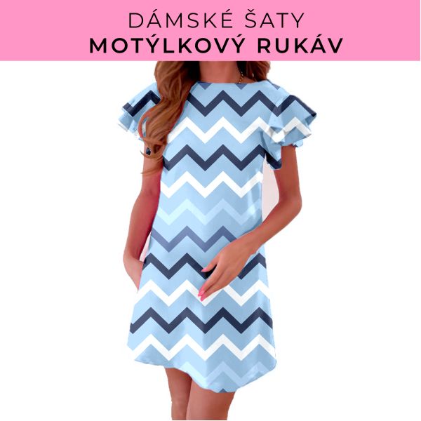 DÁMSKÝ střih - šaty s motýlkovým rukávem