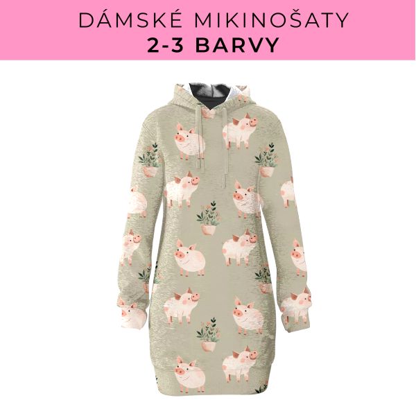 DÁMSKÝ střih - Mikinošaty 2-3 barvy