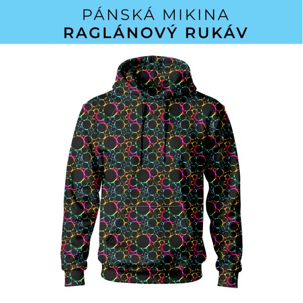 PÁNSKÝ střih - mikina raglan ZÁKLADNÍ s kapucí