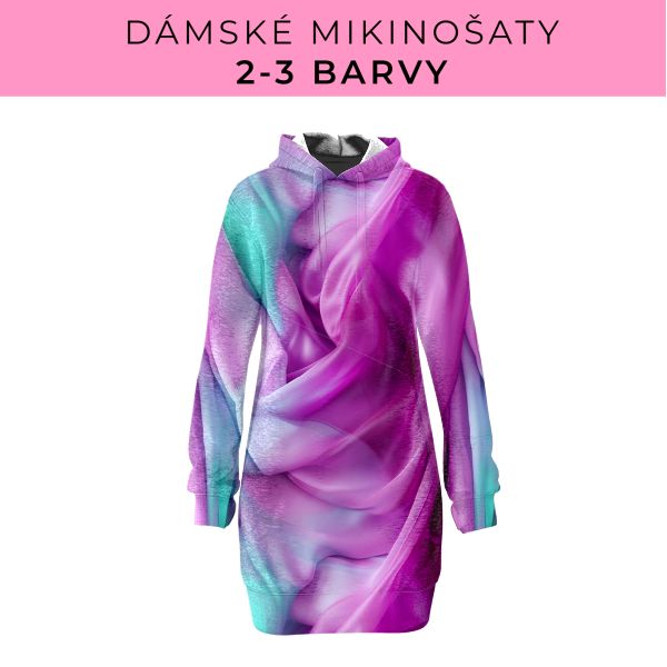 DÁMSKÝ střih - Mikinošaty 2-3 barvy