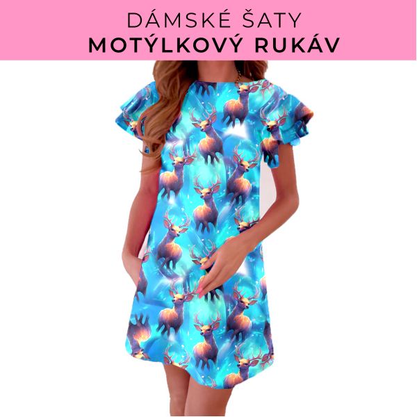 DÁMSKÝ střih - šaty s motýlkovým rukávem