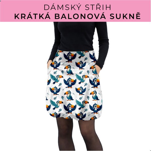 Dámský střih - balonová krátká sukně