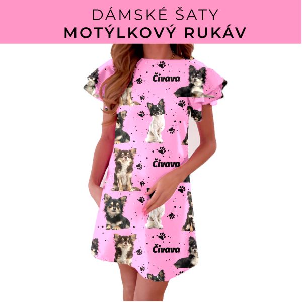 DÁMSKÝ střih - šaty s motýlkovým rukávem