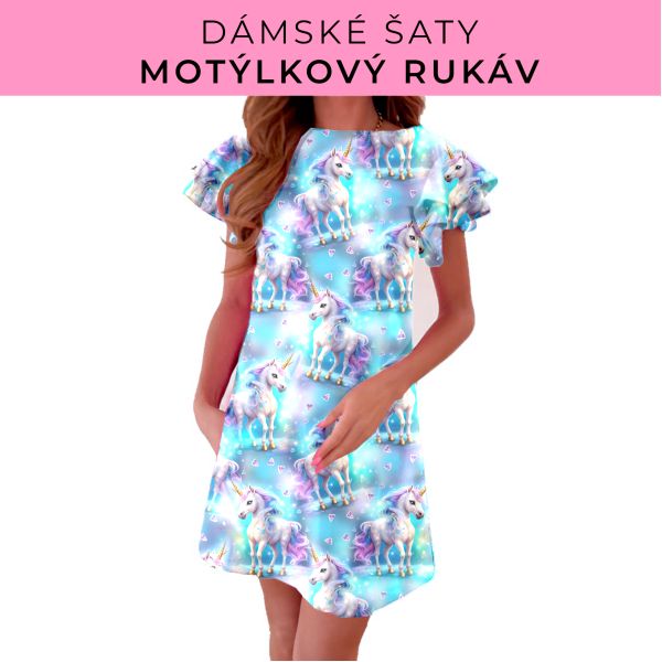 DÁMSKÝ střih - šaty s motýlkovým rukávem