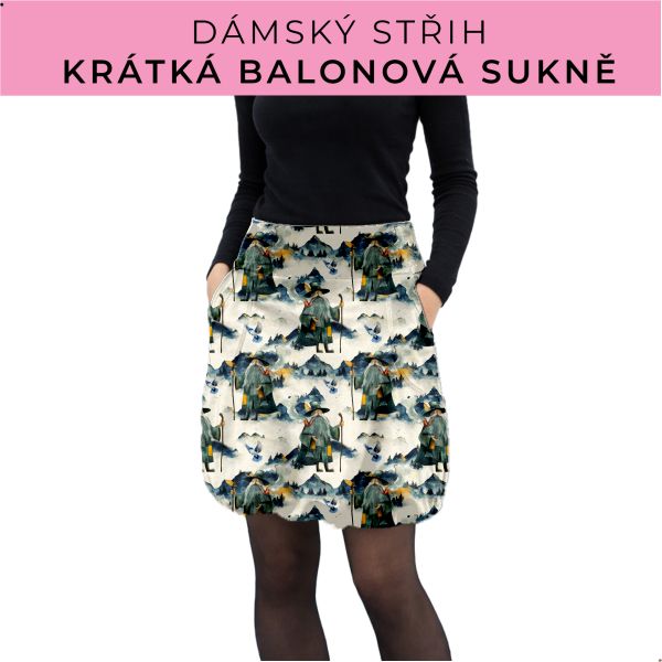Dámský střih - balonová krátká sukně