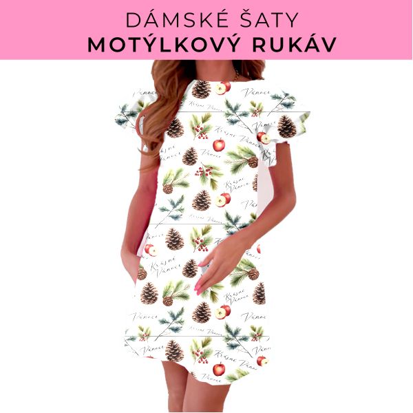 DÁMSKÝ střih - šaty s motýlkovým rukávem