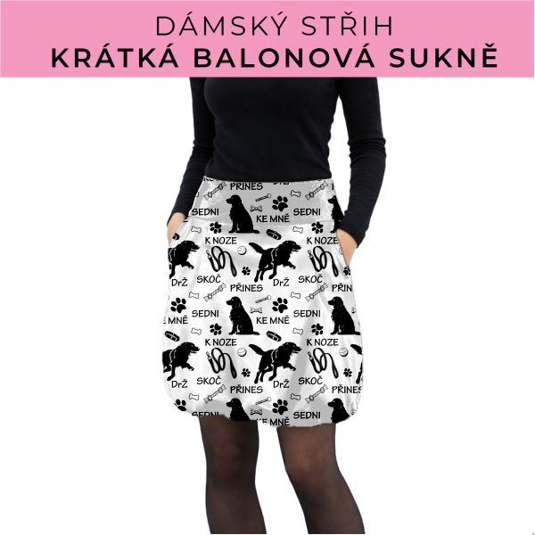 Dámský střih - balonová krátká sukně