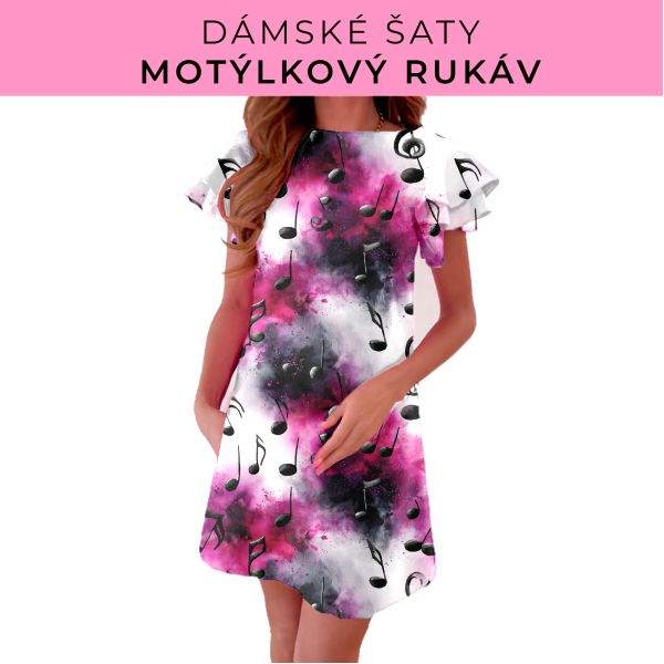 DÁMSKÝ střih - šaty s motýlkovým rukávem