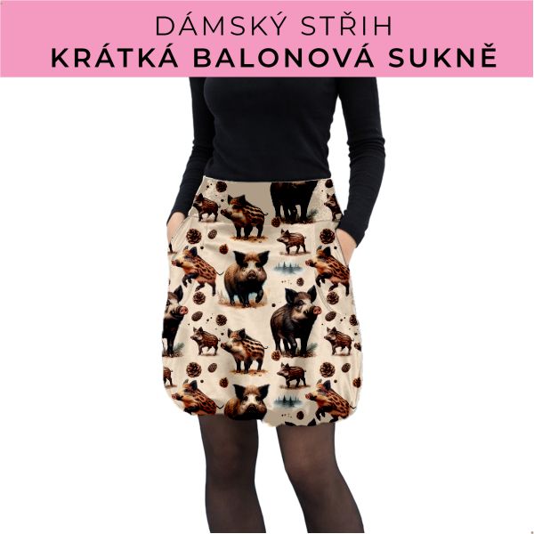 Dámský střih - balonová krátká sukně