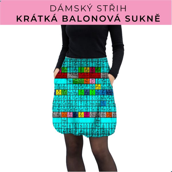 Dámský střih - balonová krátká sukně