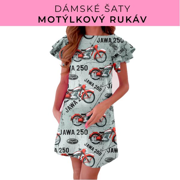 DÁMSKÝ střih - šaty s motýlkovým rukávem