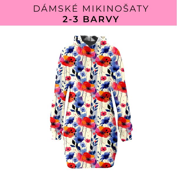 DÁMSKÝ střih - Mikinošaty 2-3 barvy