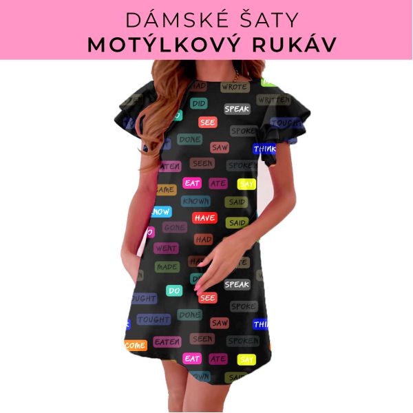 DÁMSKÝ střih - šaty s motýlkovým rukávem