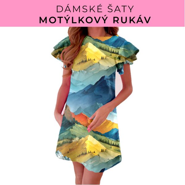 DÁMSKÝ střih - šaty s motýlkovým rukávem