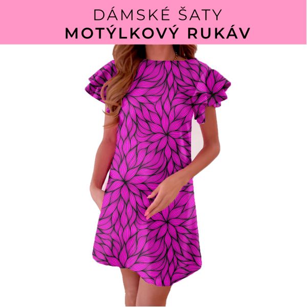 DÁMSKÝ střih - šaty s motýlkovým rukávem