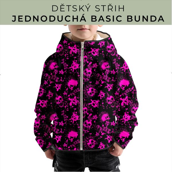 Dětský střih - jednoduchá dětská BASIC  bunda