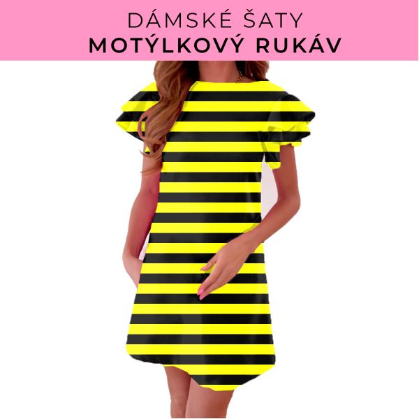 DÁMSKÝ střih - šaty s motýlkovým rukávem