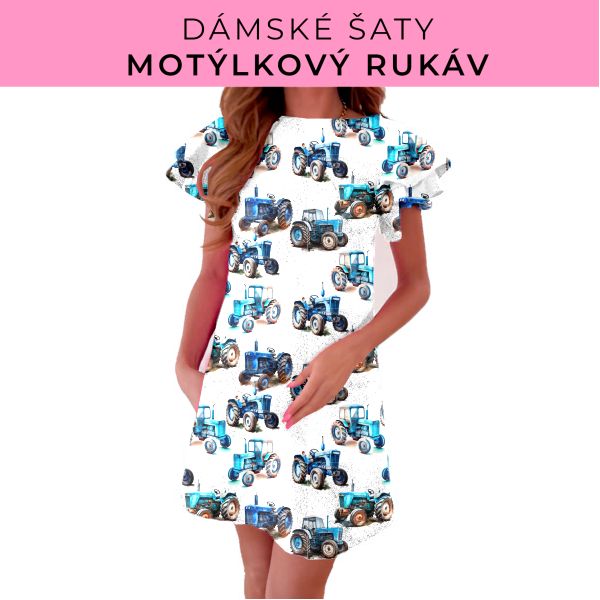 DÁMSKÝ střih - šaty s motýlkovým rukávem